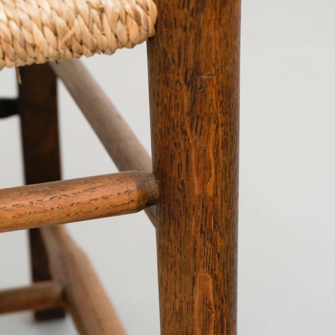 Early 20th Century Traditional Wood and Rattan Church Chair 8
