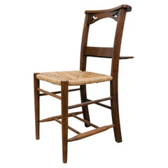 Early 20th Century Traditional Wood and Rattan Church Chair