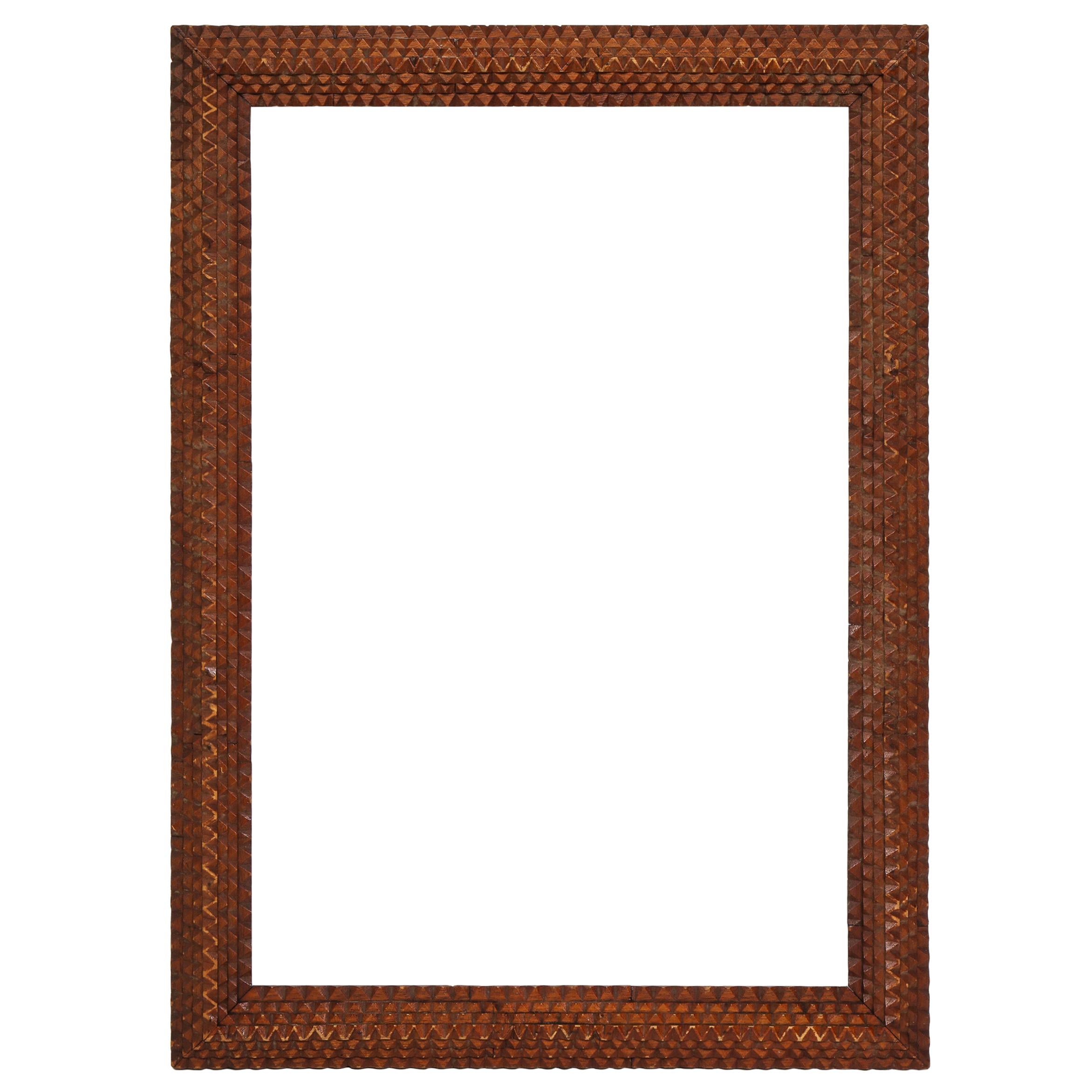 Early 20th Century Tramp Art Frame For Sale