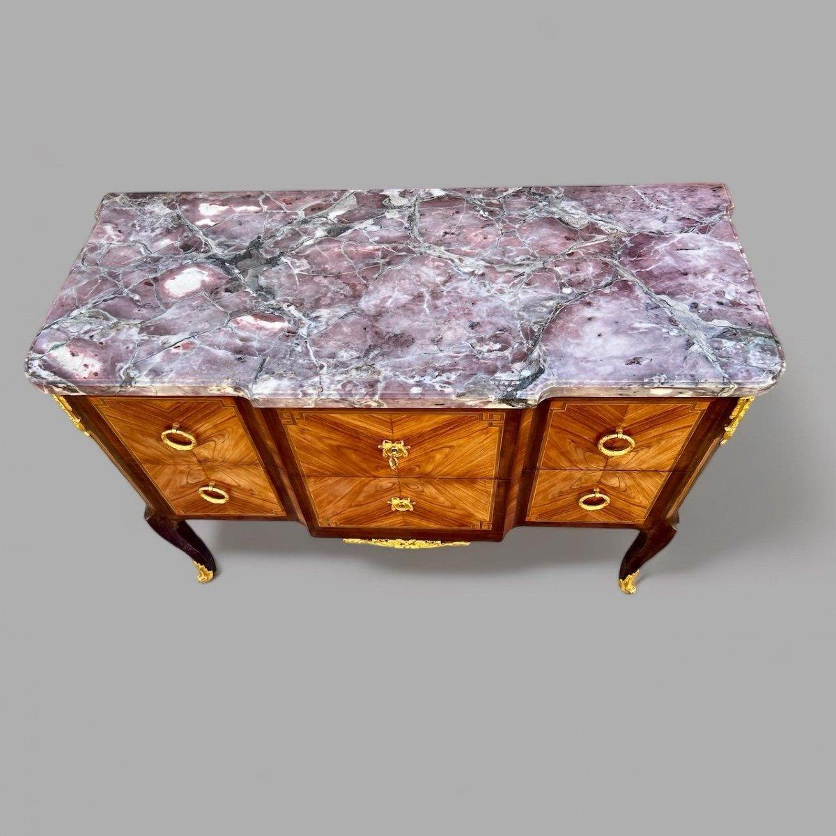 Louis XV Early 20th Century Transition-Style Chest of Drawers from Maison Rinck  For Sale