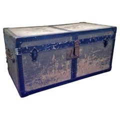 Début 20ème siècle Valise de voyage Coffre Boîte en toile Malle Art Déco