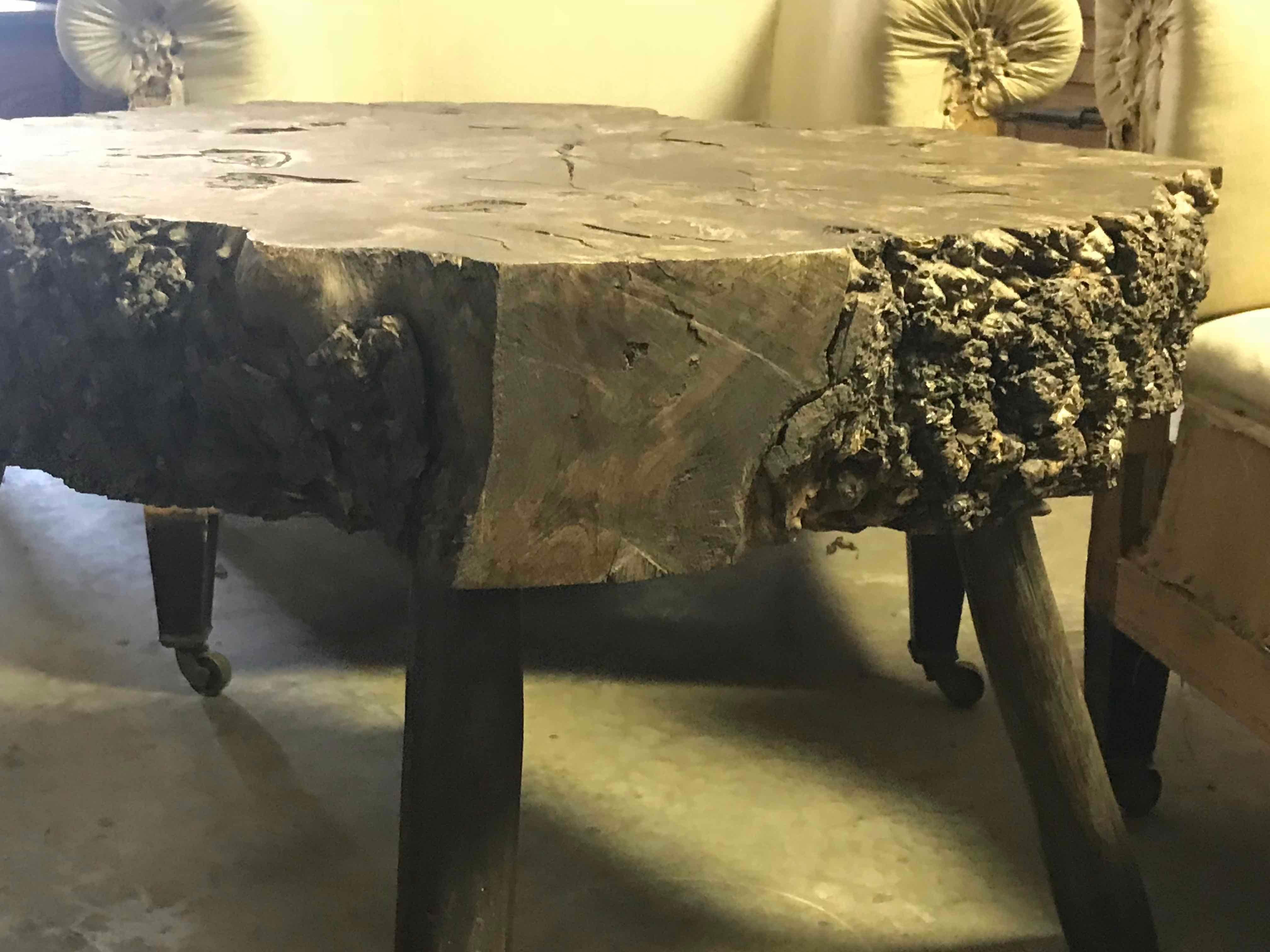 French Early 20th Century Tree Trunk Table from France