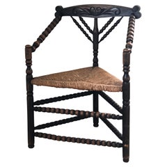 Early 20th Century Triangular Bobbin Corner Chair United Kingdom