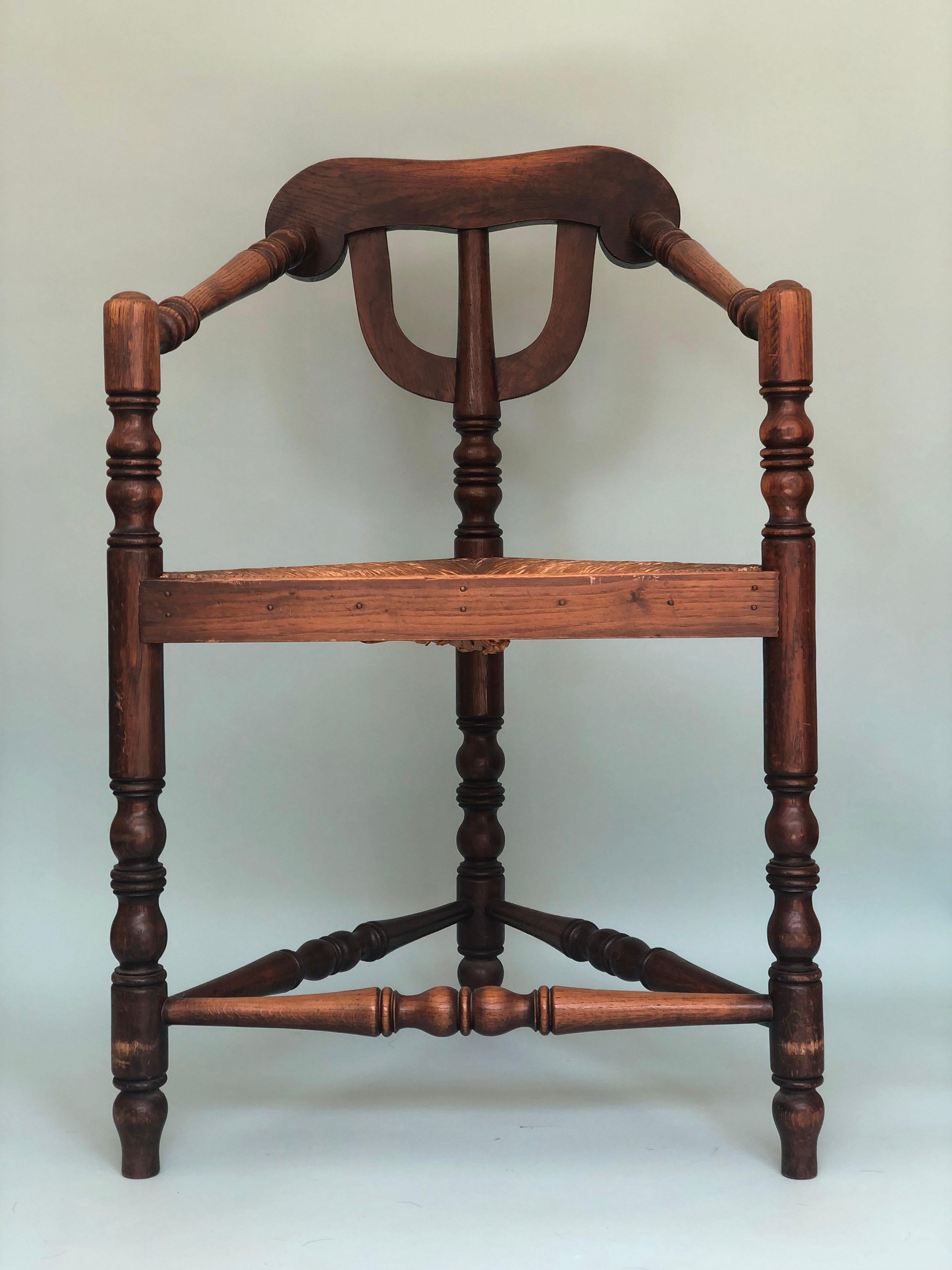 Edwardian Early 20th Century Triangular Corner Chair United Kingdom