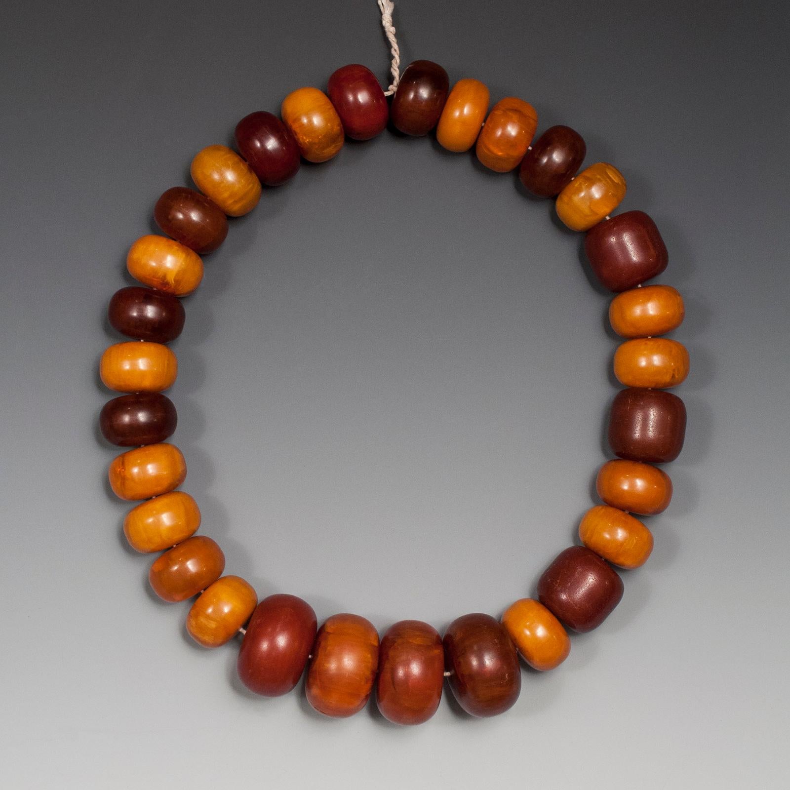 North African Early 20th Century Tribal Bakelite Amber Beads from Africa