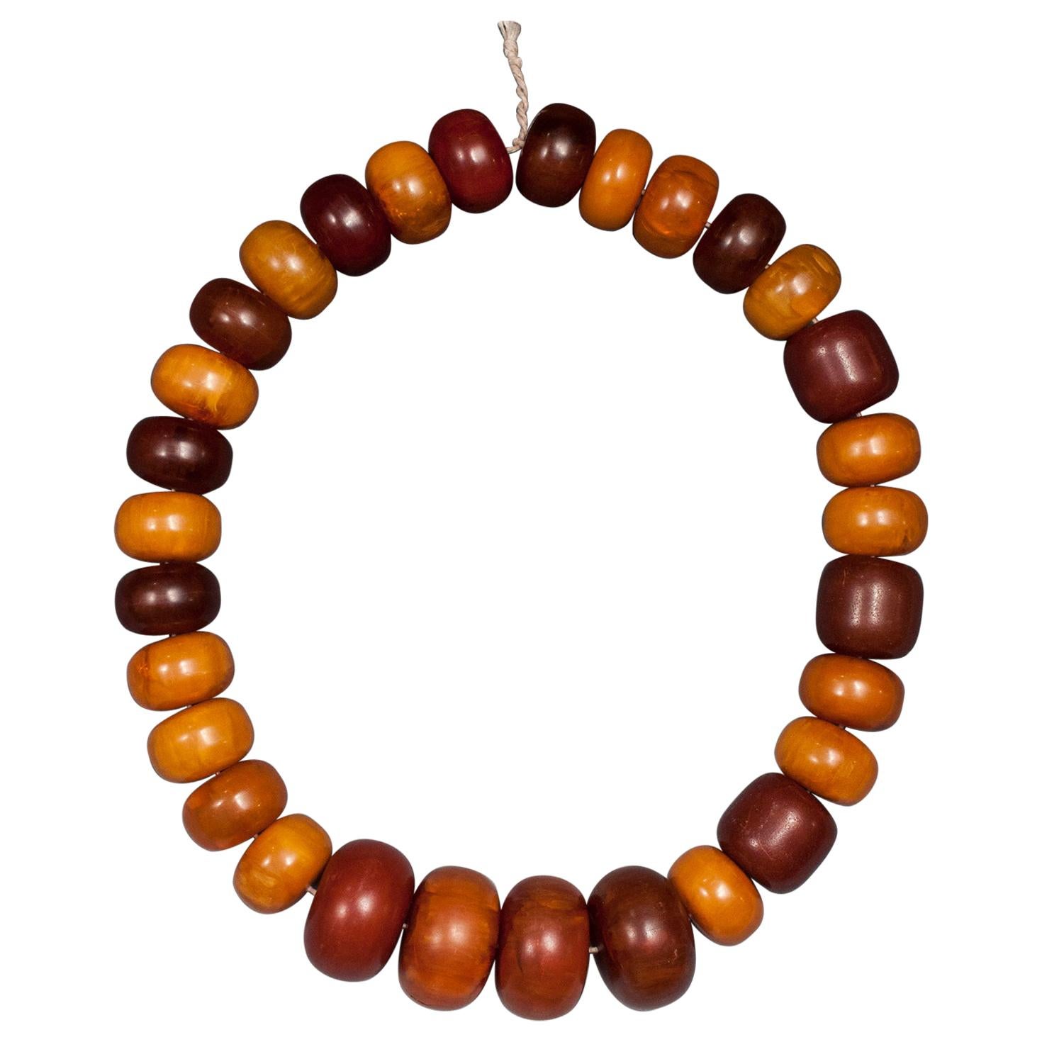 Early 20th Century Tribal Bakelite Amber Beads from Africa
