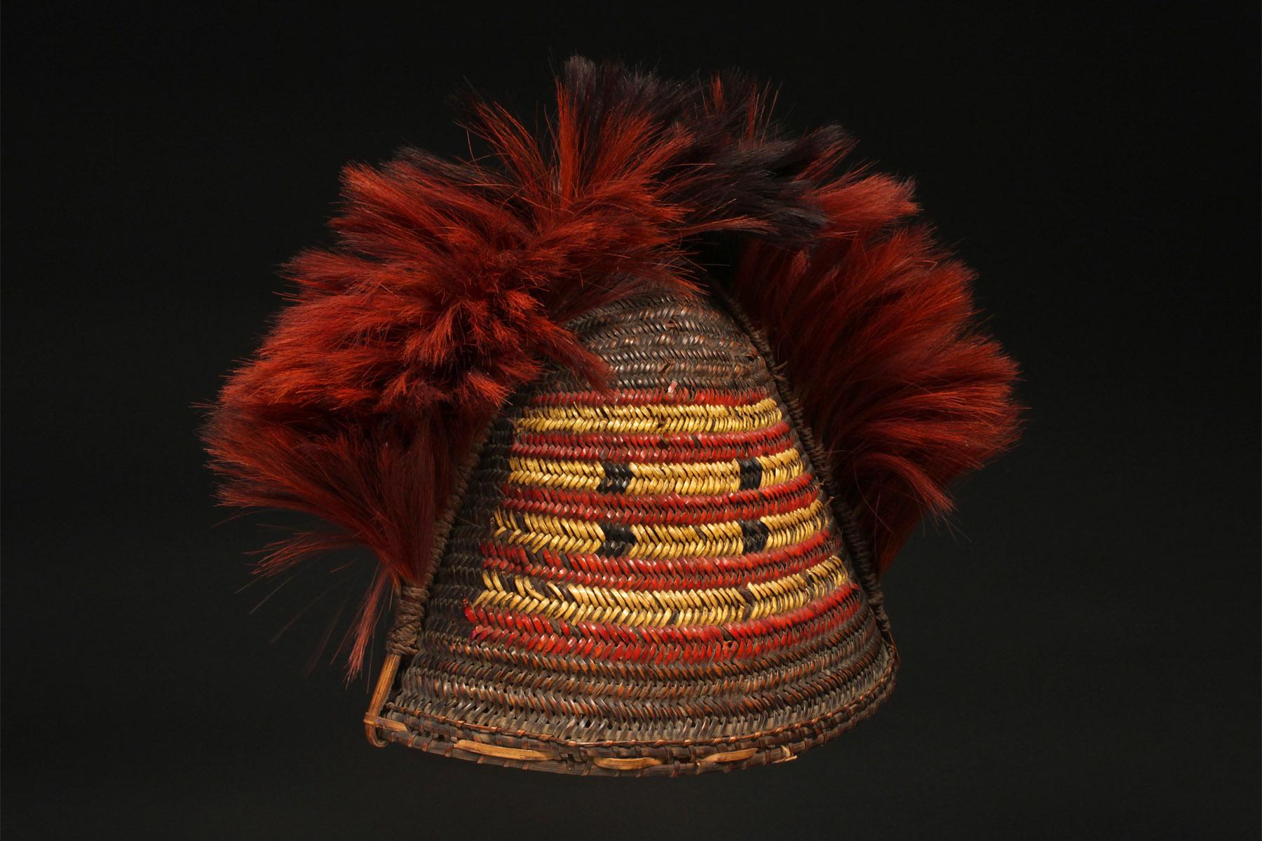 Early 20th century tribal cane warrior's hat, Nagaland, Northeast India.

Also known as 