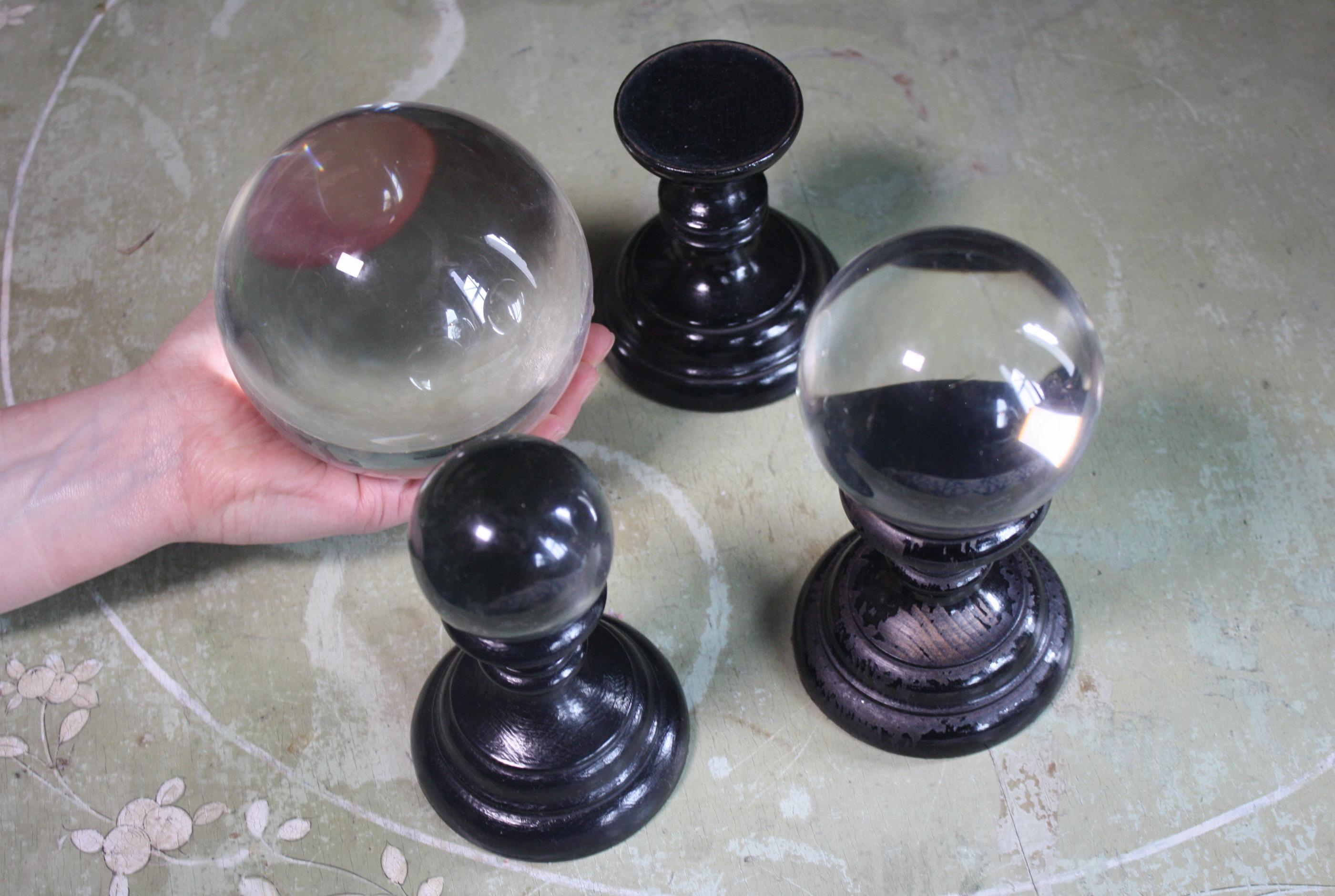Early 20th Century Trio of Graduated Glass Optical Scientific Spheres 2
