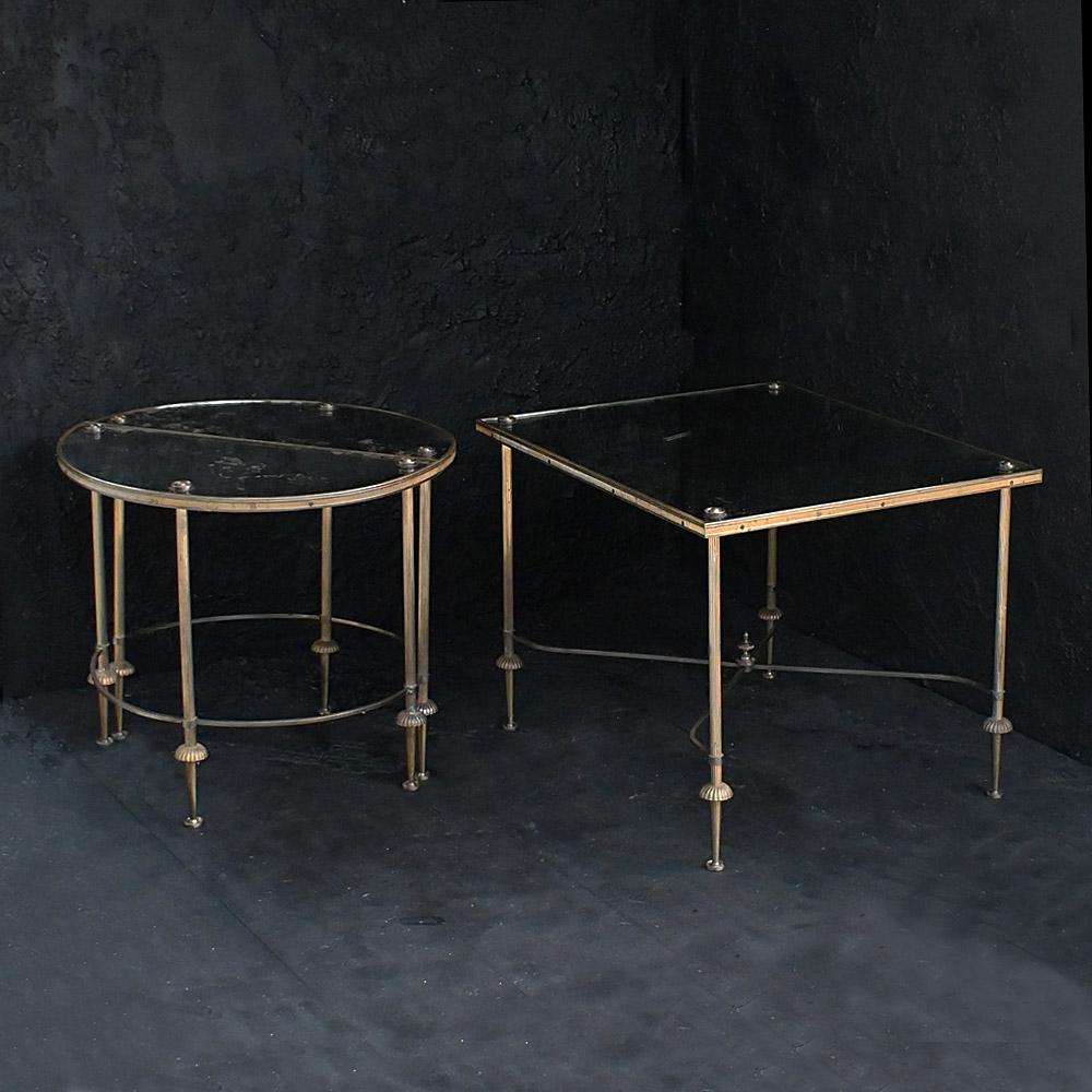 Early 20th Century tripartite 3 part)verre églomisé, Maison Baguès coffee tabl For Sale 2