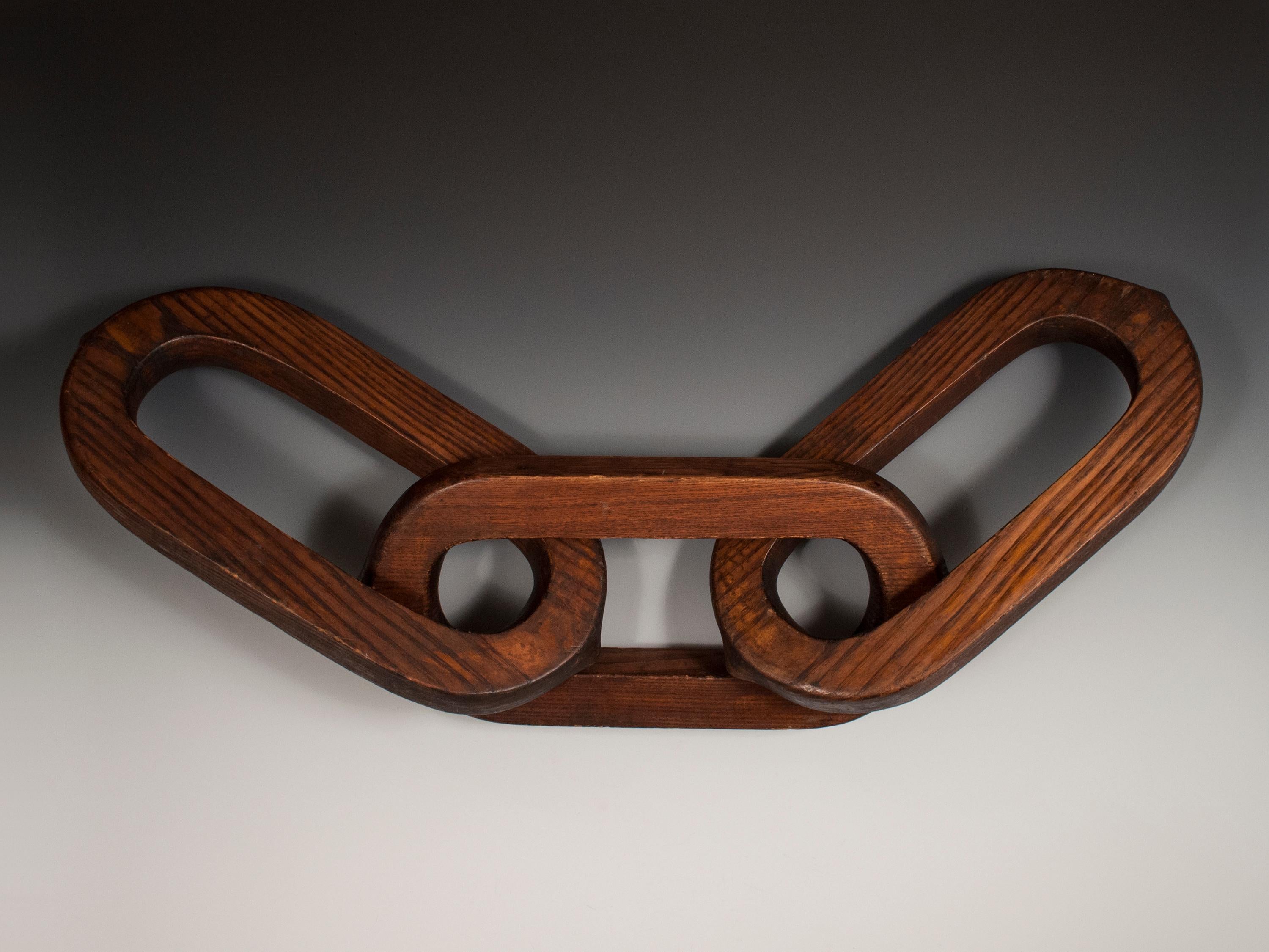 Folk Art Early 20th Century Triple Link Sign from Odd Fellows Lodge, Indiana