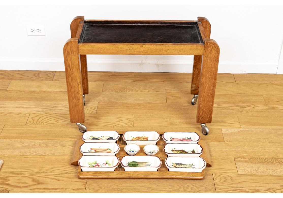 Early 20th Century Trolley of French Hor’s d’Oeuvres Dishes On Tray For Sale 6