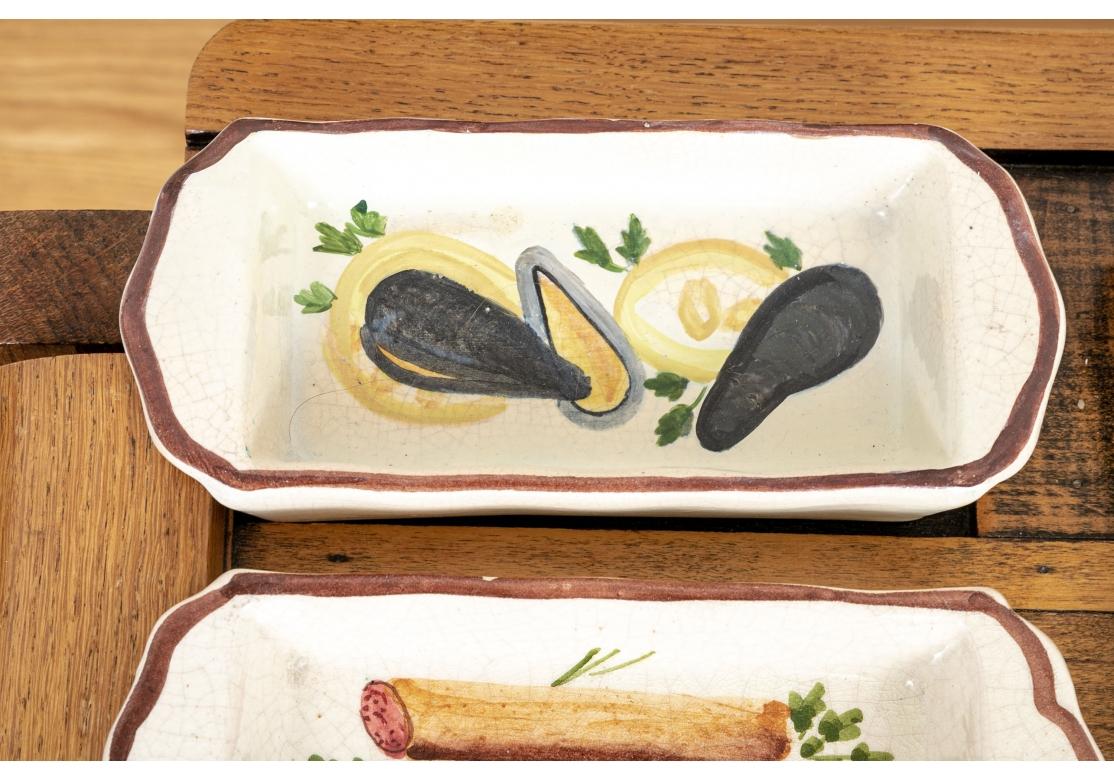 Early 20th Century Trolley of French Hor’s d’Oeuvres Dishes On Tray In Good Condition For Sale In Bridgeport, CT