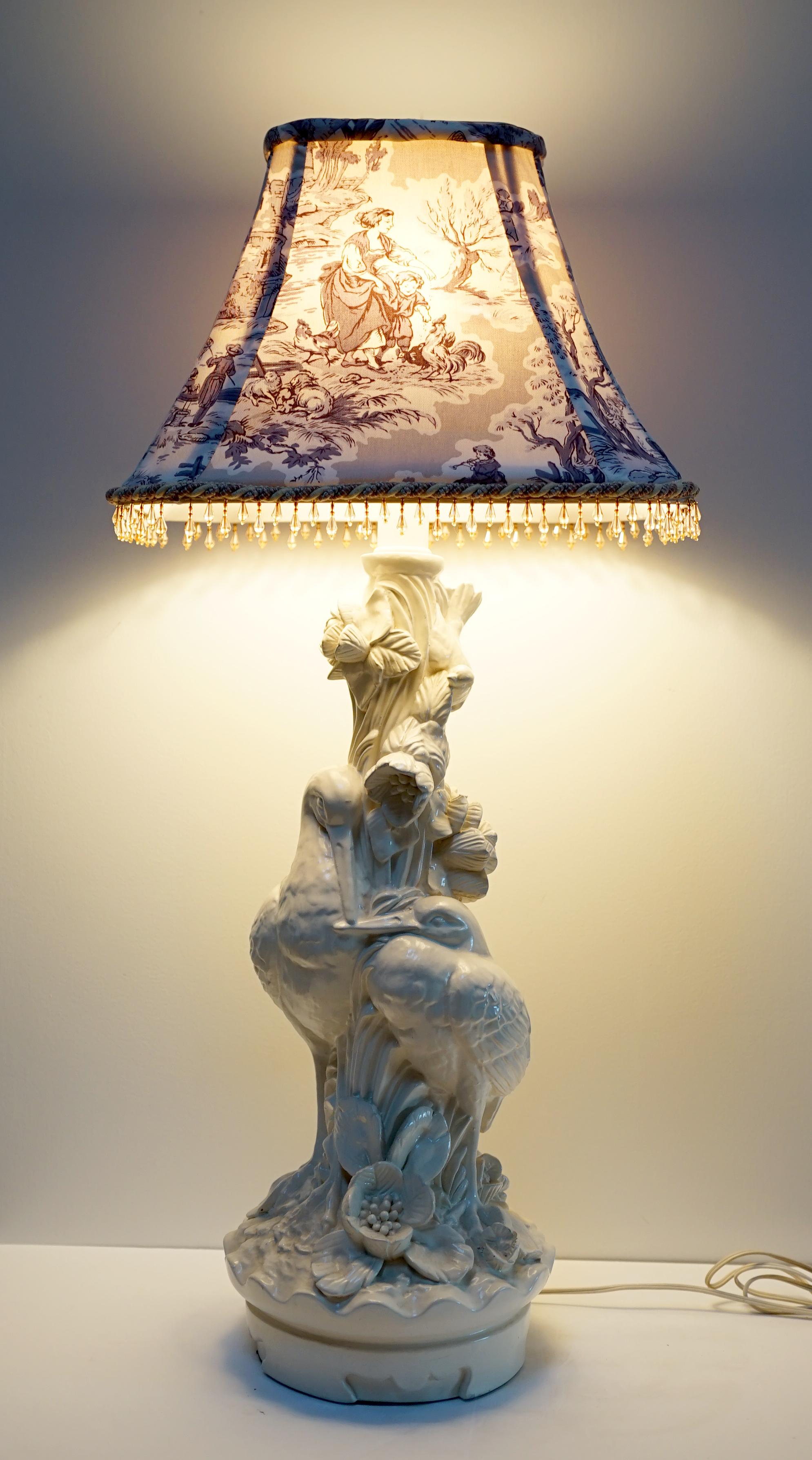 Painted Early 20th Century Trompe L'oeil Carved Wood Lamp  For Sale