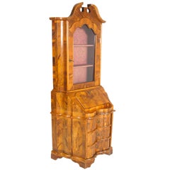 Early 20th Century Trumeau Bureau in Ferrara Walnut Briar , from Bovolone Italy