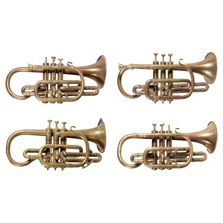 Ancienne Trompette Enfant – Laiton – Fin XIXe Début XXe – Jouet Musical France