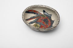 Early 20th Century Tsuboya-yaki Ceramic Fish Dish Okinawa