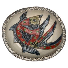 Early 20th Century Tsuboya-yaki Ceramic Fish Dish Okinawa