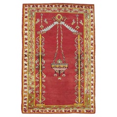 Early 20th Century Turkish Ghiordes Throw Rug