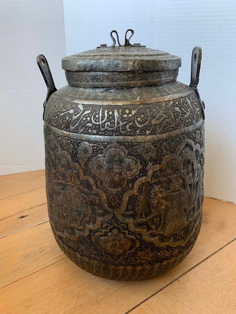 Early 20th Century Turkish HandHammered Copper Covered Pot at 1stDibs