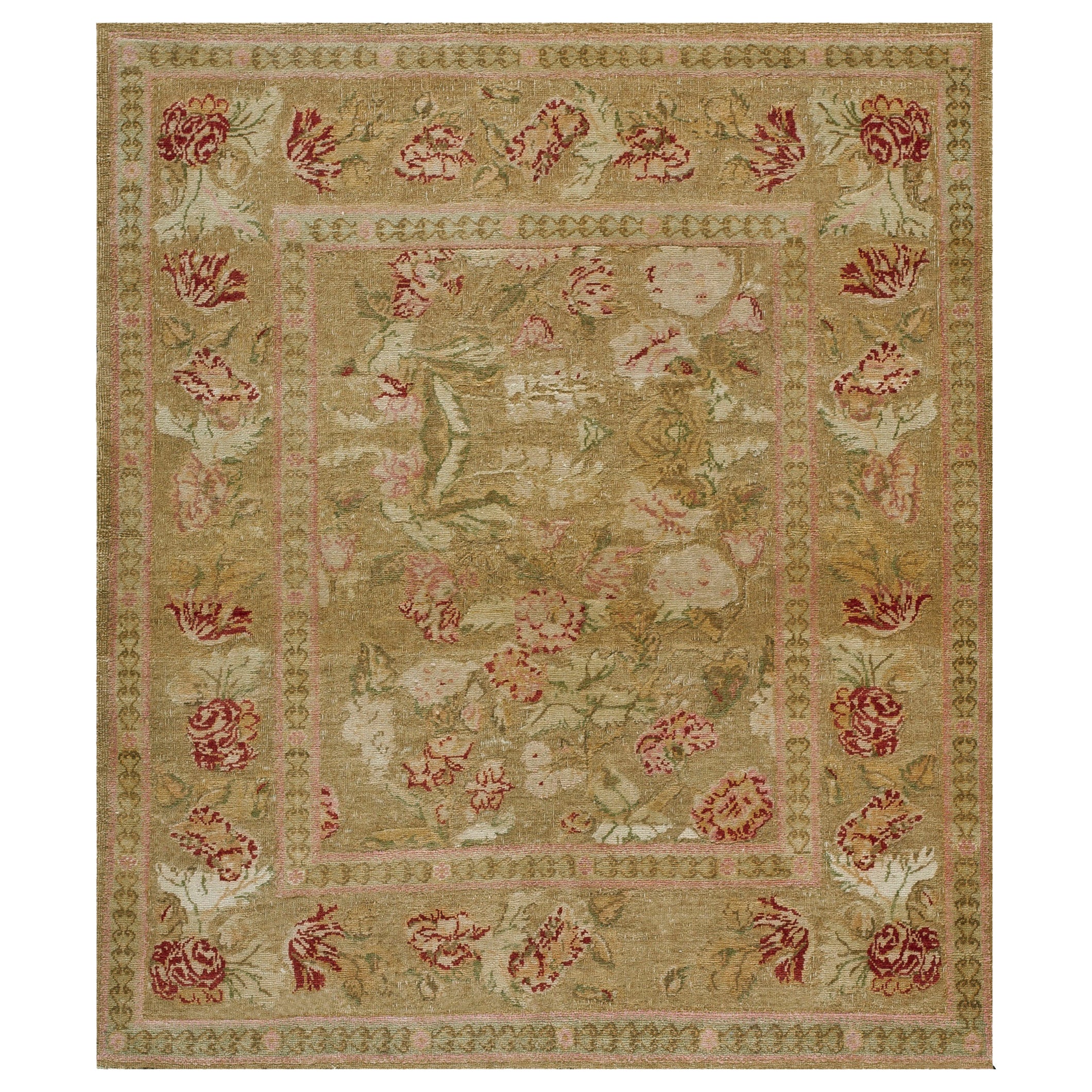 Tappeto Hereke turco dei primi del Novecento ( 4'2" x 4'10" - 127 x 147 ) in vendita