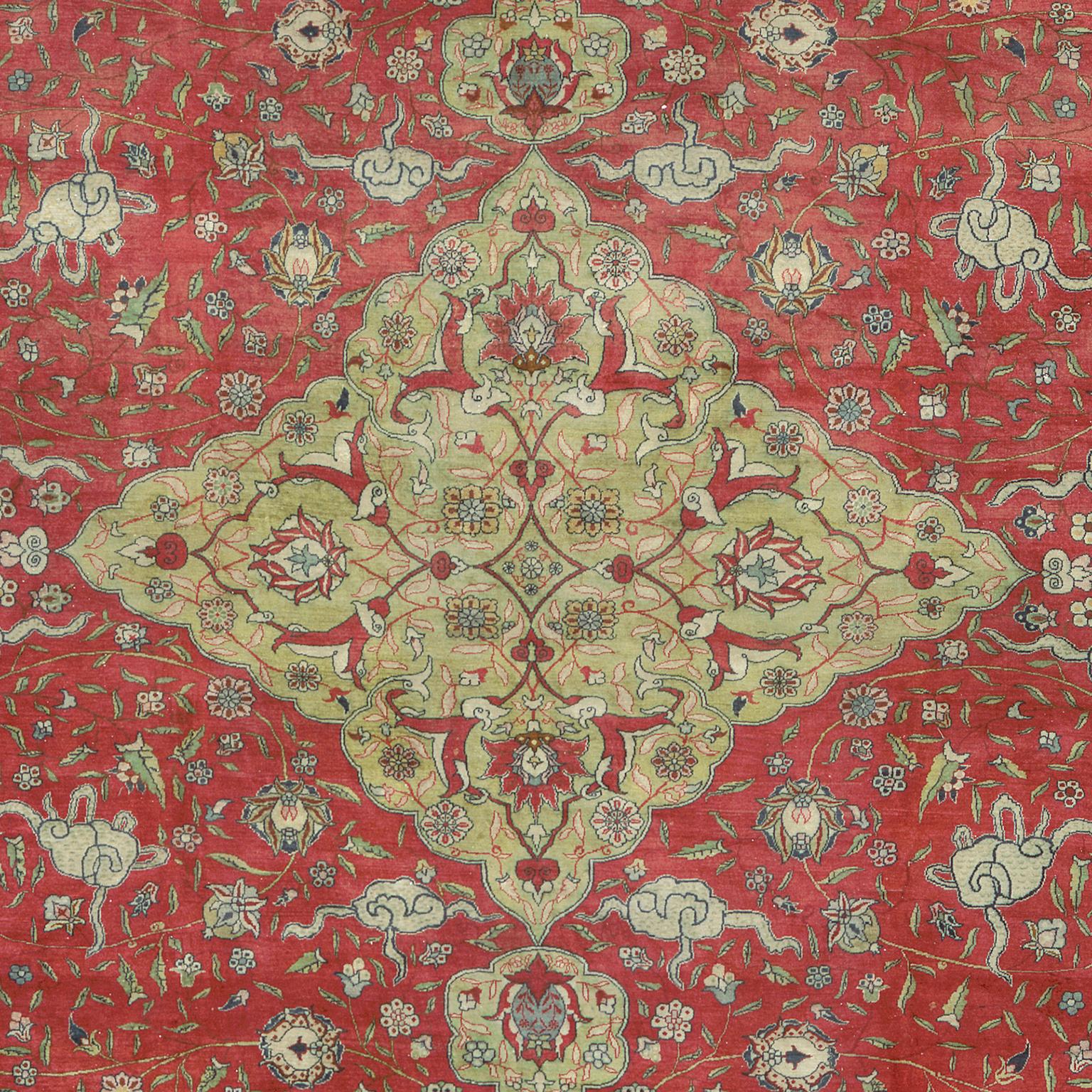 Hand-Knotted Early 20th Century Turkish Hereke Rug For Sale