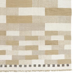 Early 20th Century Tan and Beige Geometric Turkish Kilim