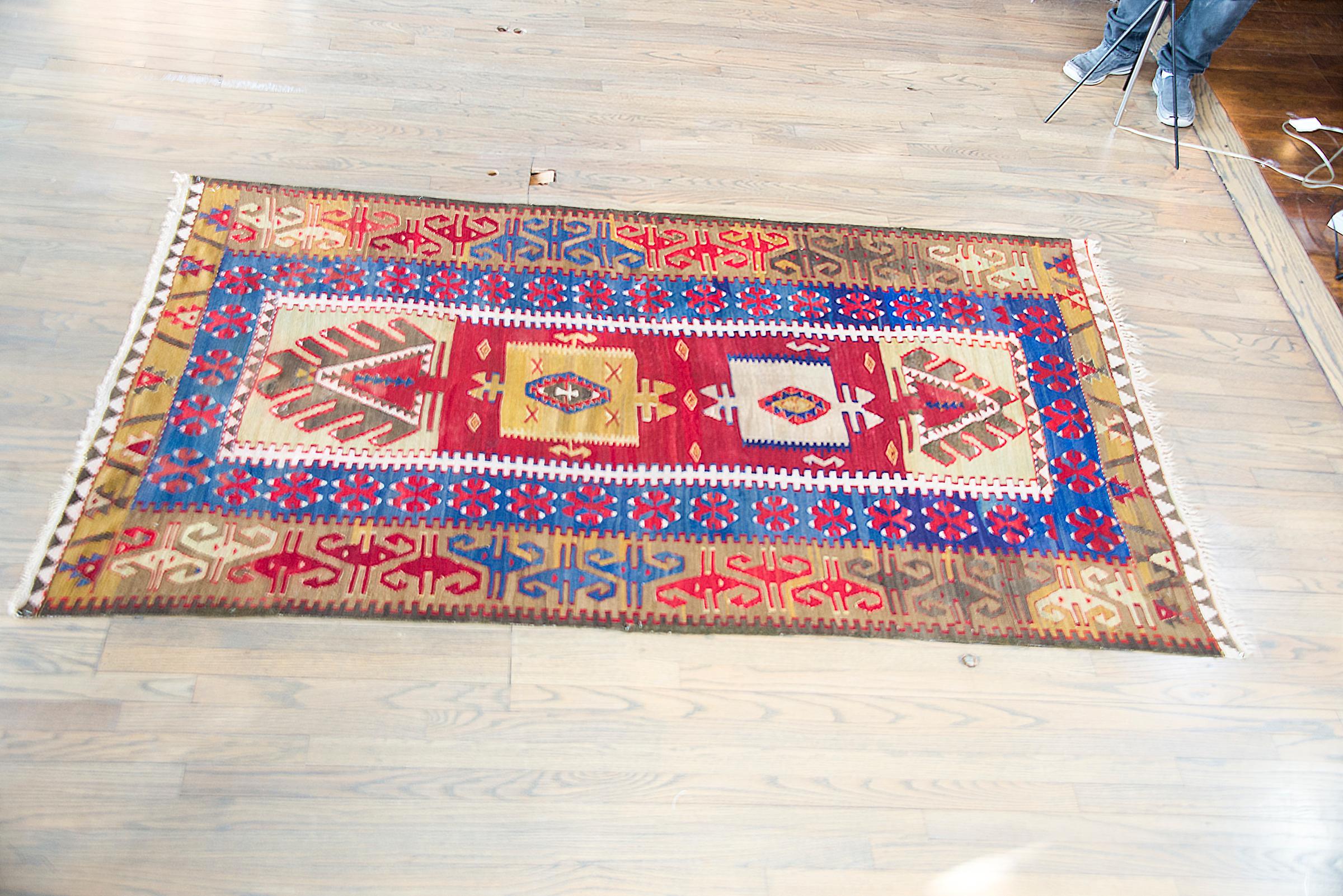 Early 20th Century Turkish Konya Kilim For Sale 8