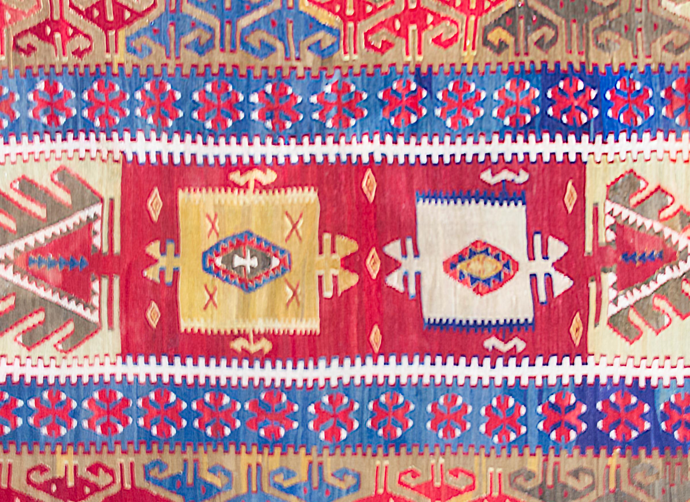 Hand-Woven Early 20th Century Turkish Konya Kilim For Sale