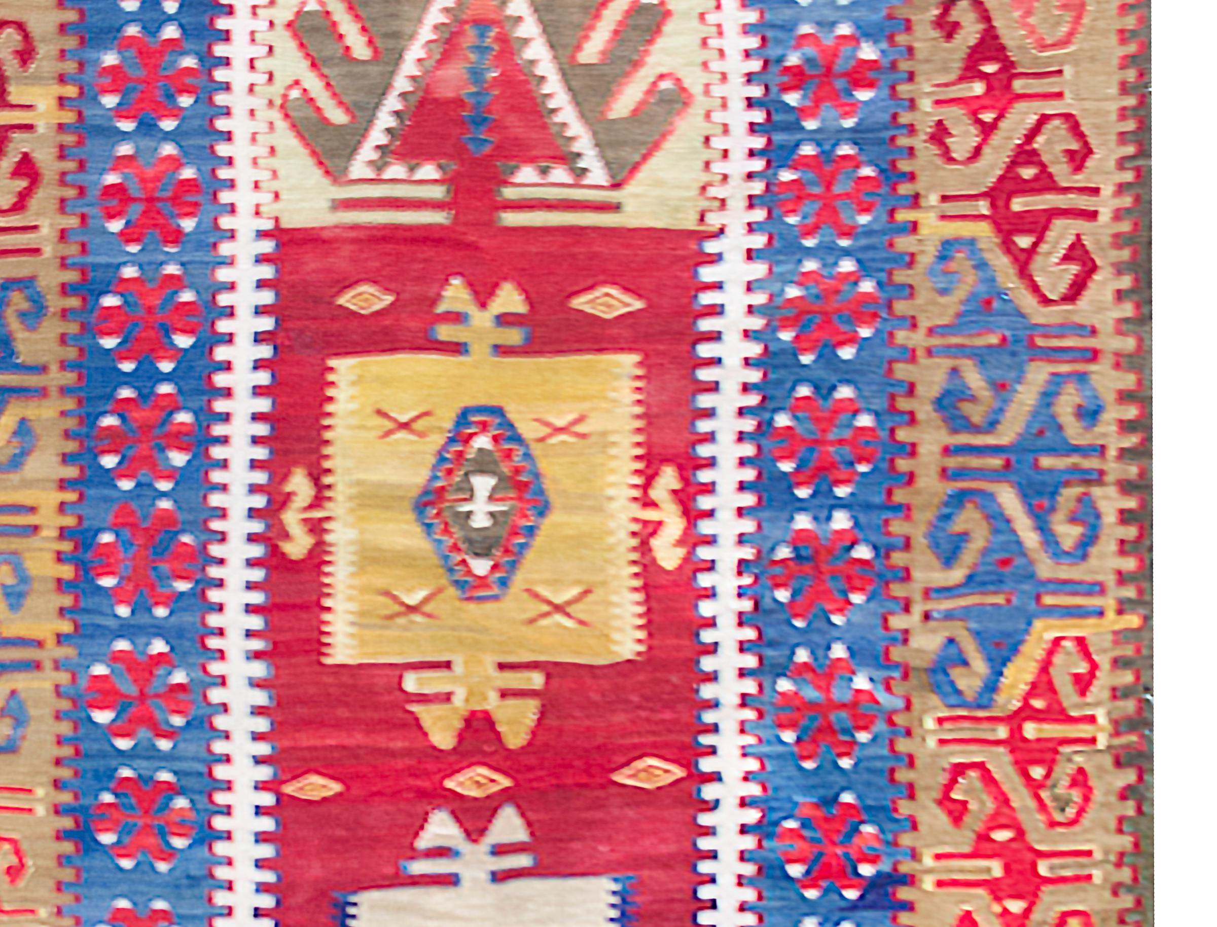 Wool Early 20th Century Turkish Konya Kilim For Sale