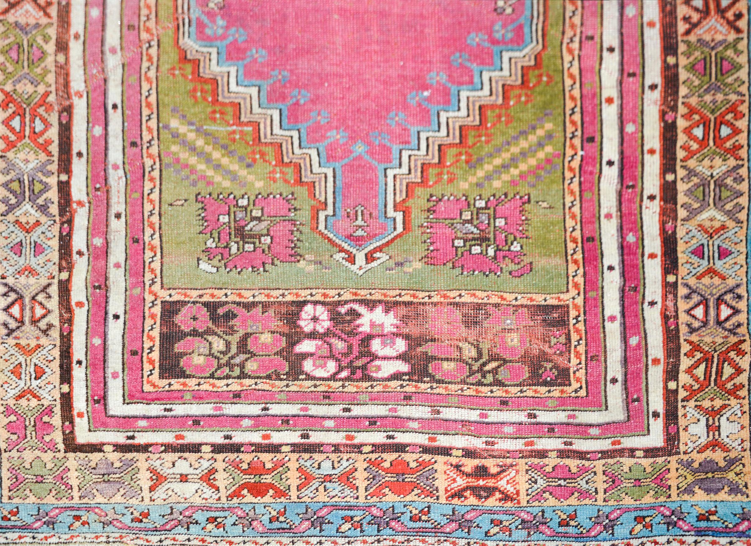 Tribal Early 20th Century Turkish Konya Prayer Rug For Sale