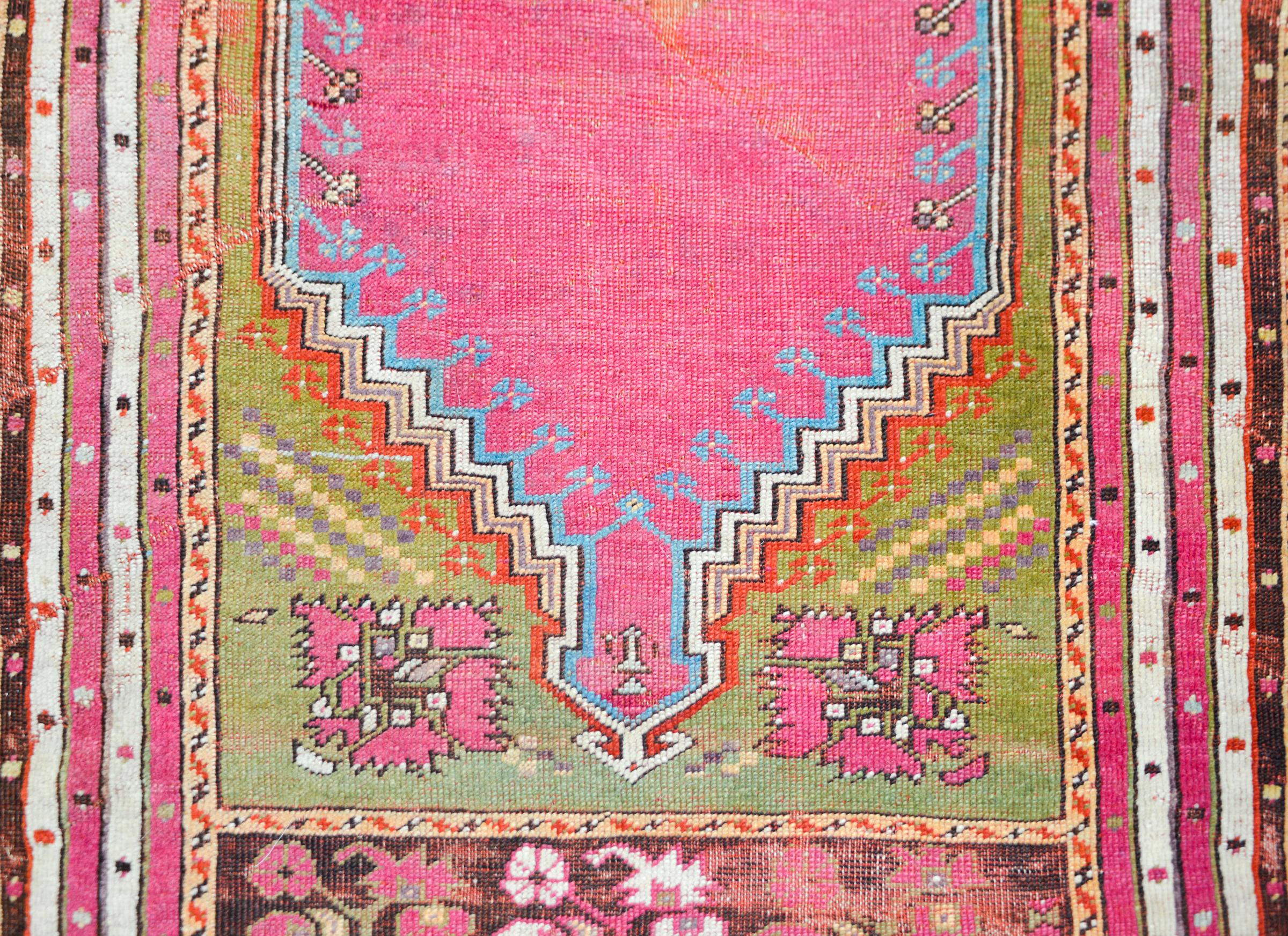 Hand-Knotted Early 20th Century Turkish Konya Prayer Rug For Sale