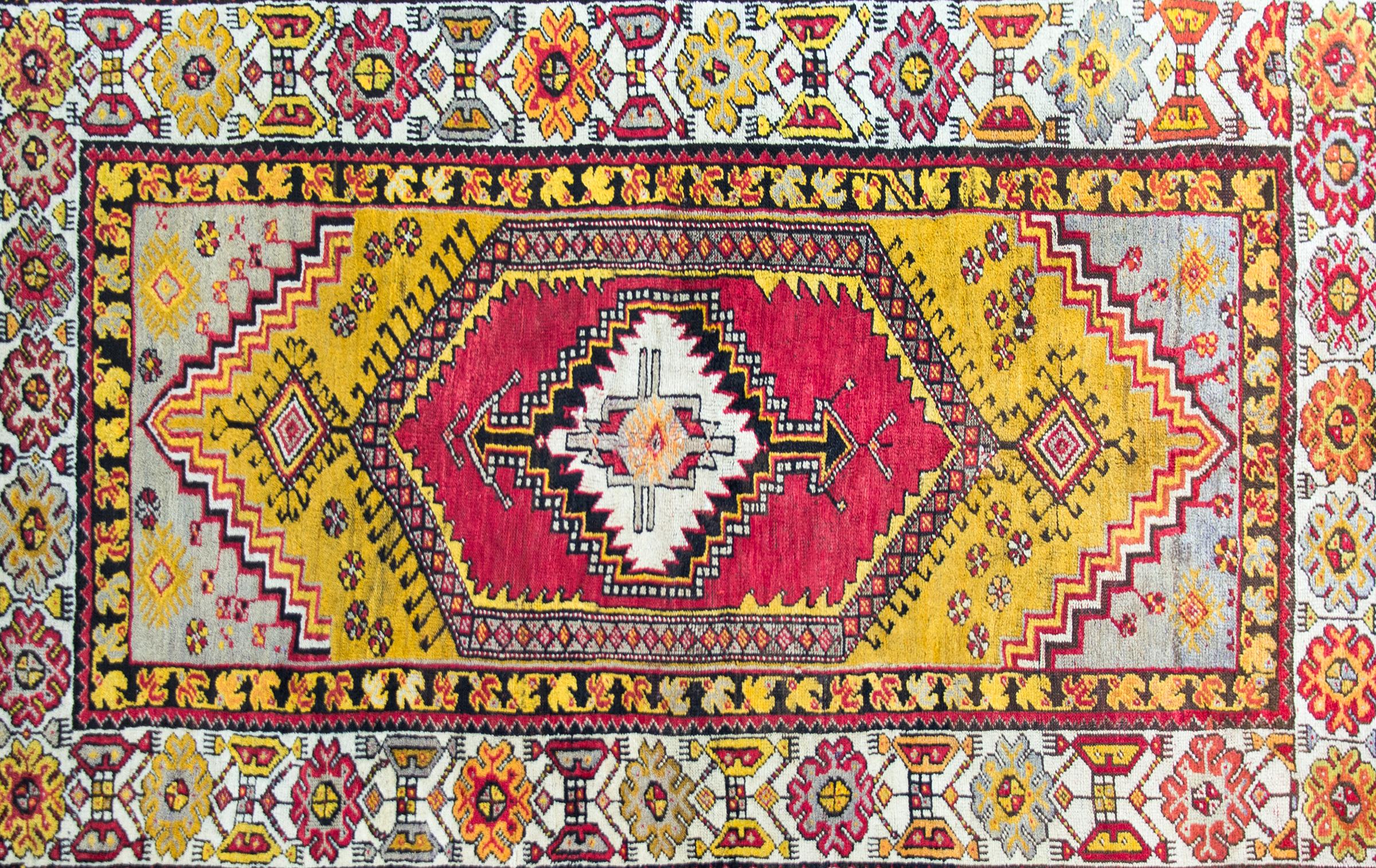 Tribal Early 20th Century Turkish Konya Rug For Sale