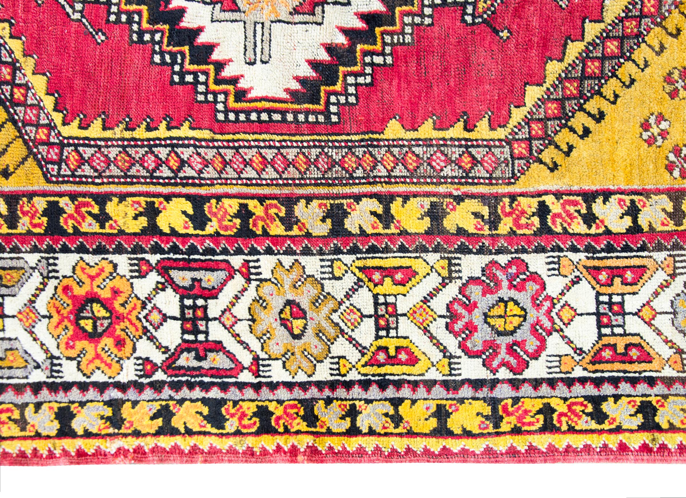 Hand-Knotted Early 20th Century Turkish Konya Rug For Sale