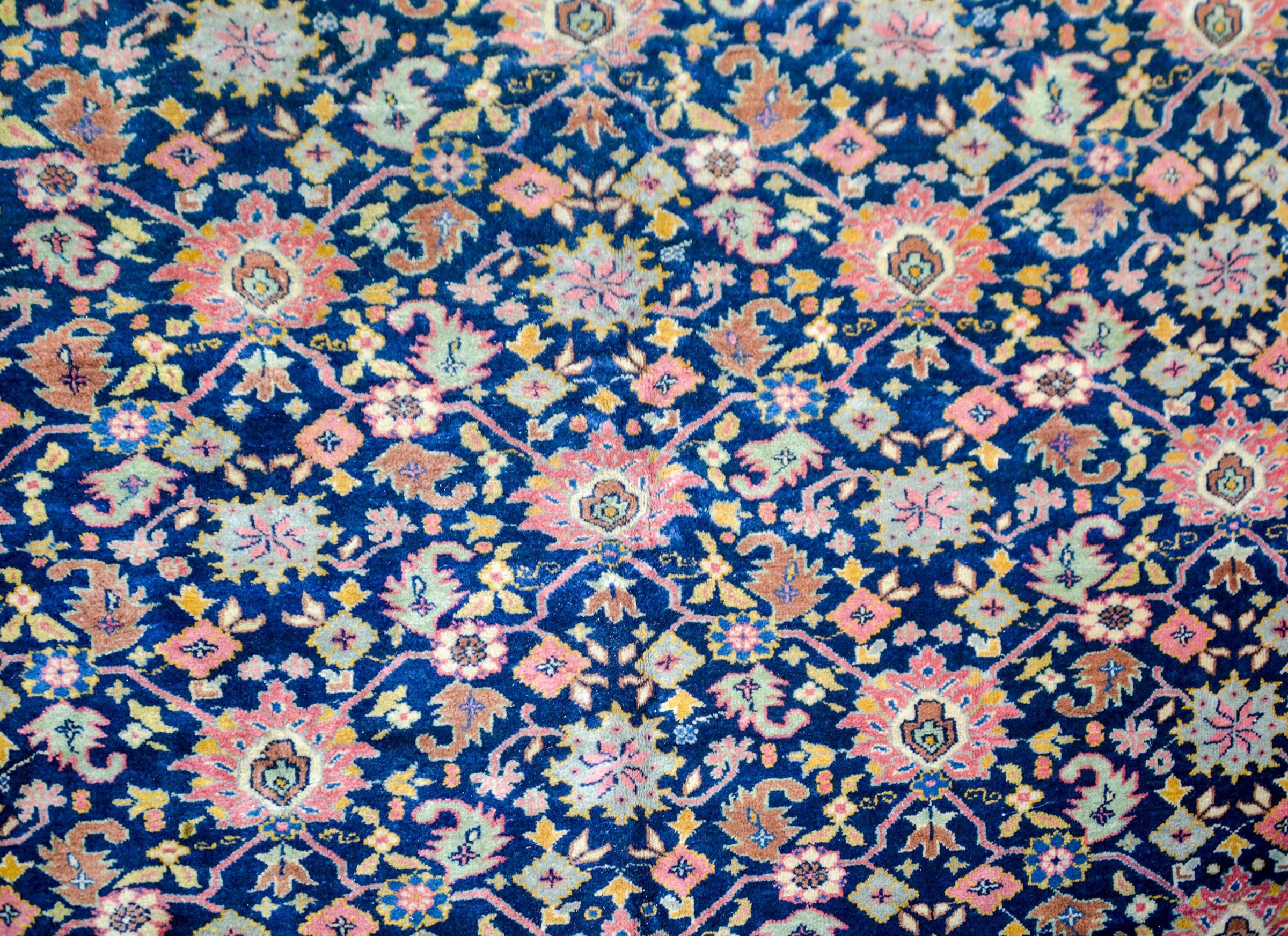 Vegetable Dyed Early 20th Century Turkish Mahal Style Rug