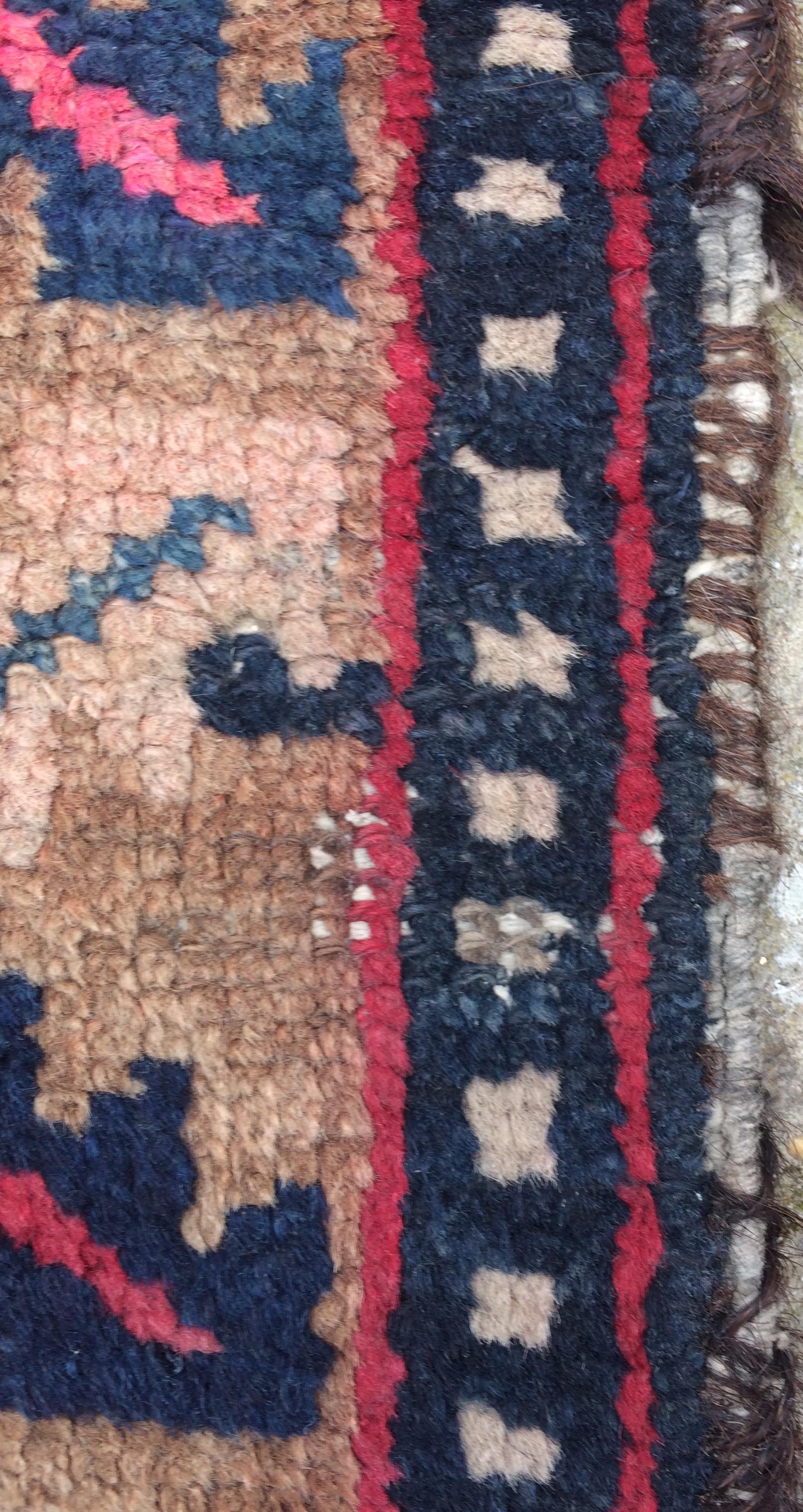 Hand-Knotted Early 20th Century Semi-Antique Accent Rug