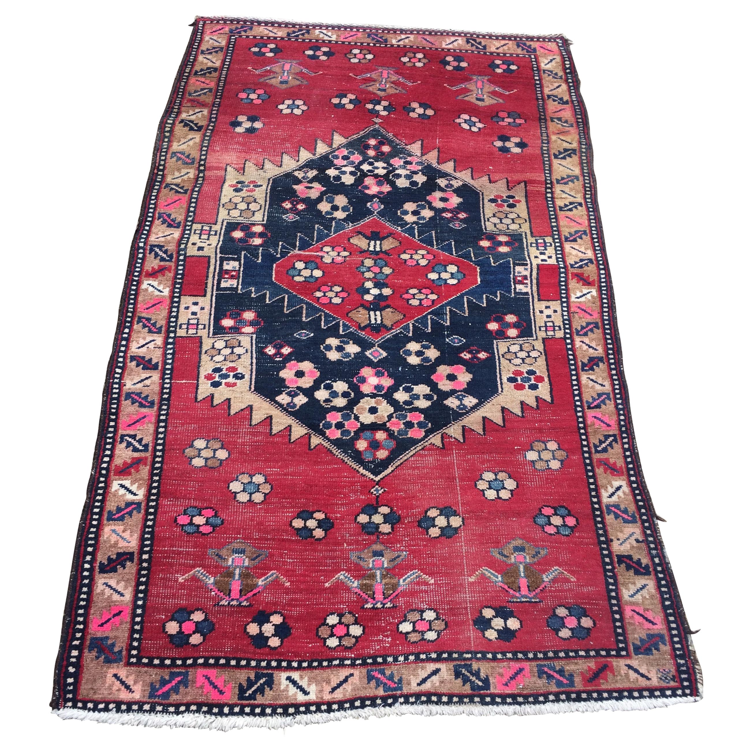 Early 20th Century Semi-Antique Accent Rug