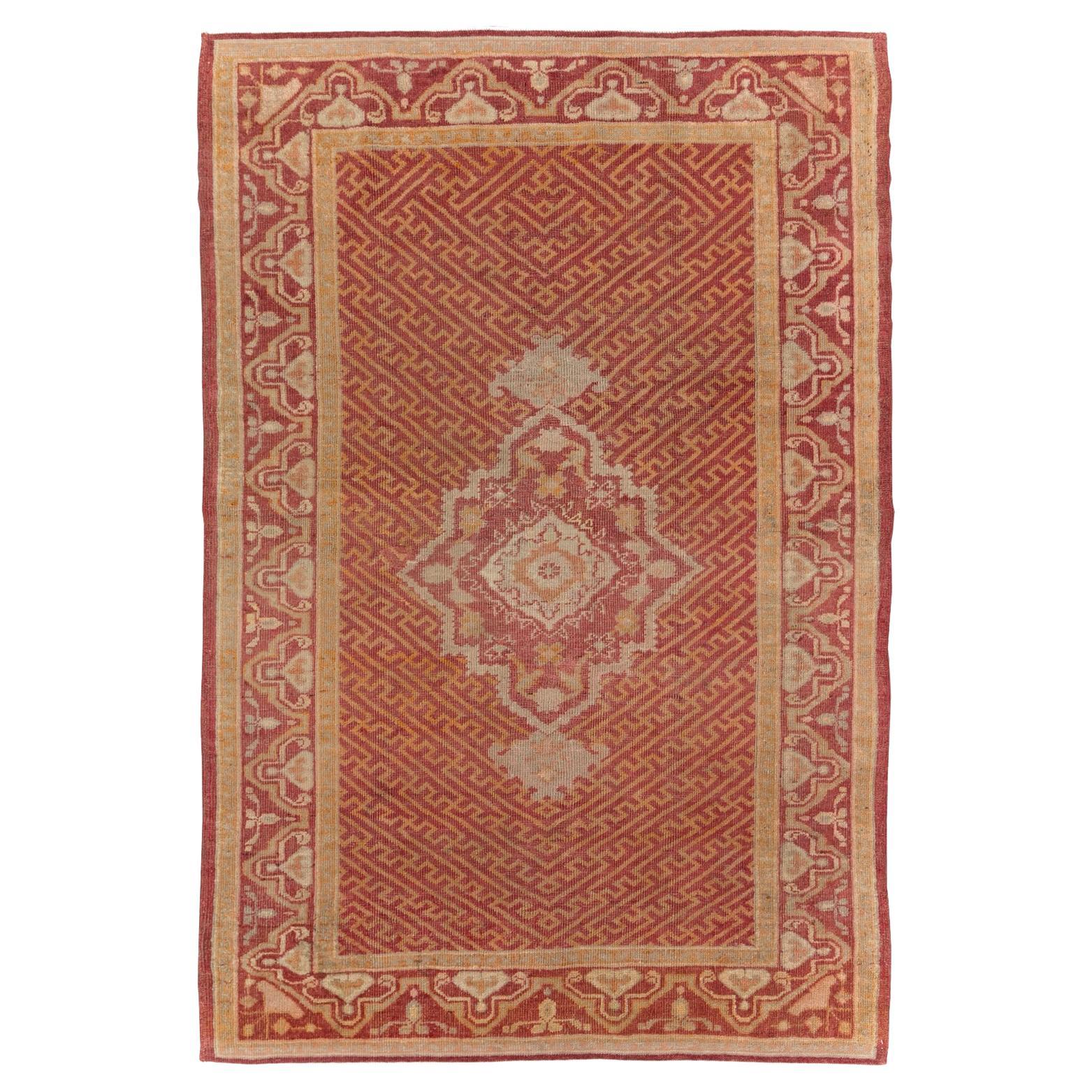 Early 20th Century Turkish Oushak Accent Rug