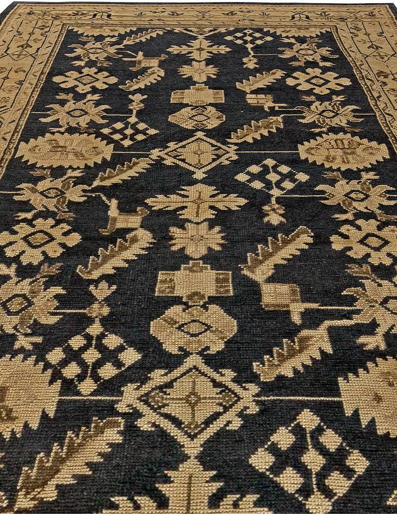 Hand-Knotted Early 20th Century Turkish Oushak Botanic Wool Rug For Sale