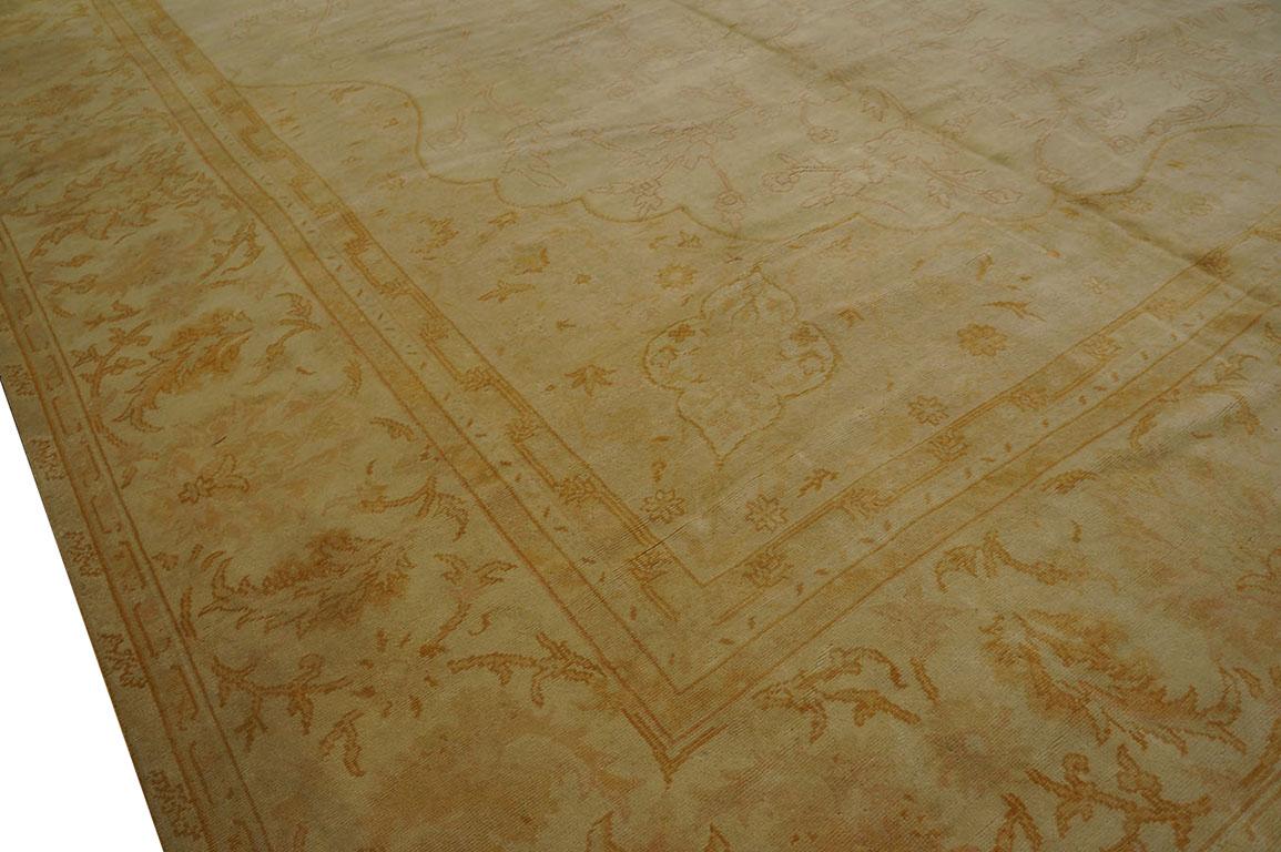 Alfombra turca Oushak Borlou de principios del siglo XX ( 17'2