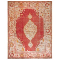 Tappeto Oushak turco dei primi del Novecento ( 10' x 13' - 304 x 396 cm )