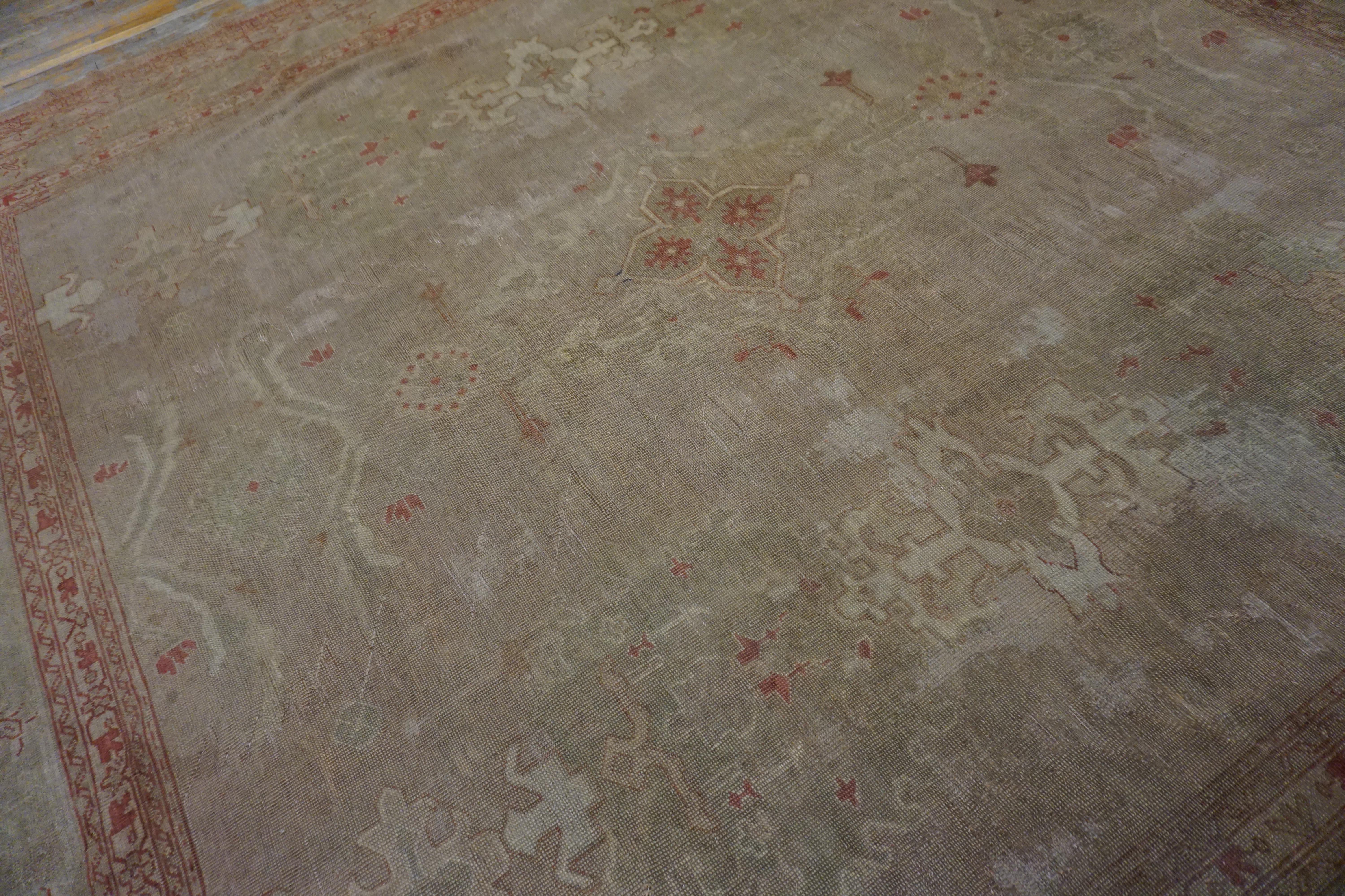 Early 20th Century Turkish Oushak Carpet ( 10'10