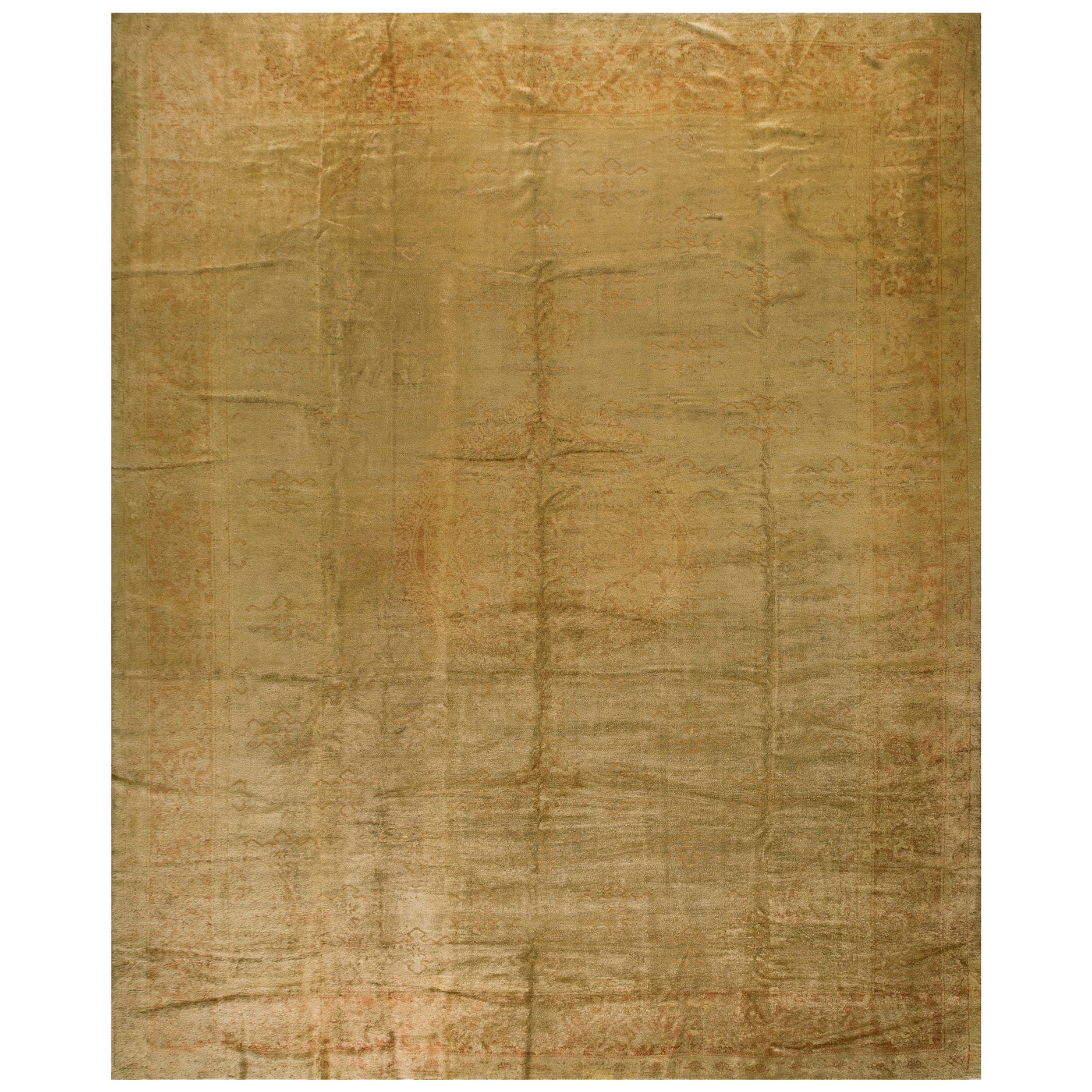 Early 20th Century Turkish Oushak Carpet ( 11' x 14'6" - 225 x 442 cm ) For Sale