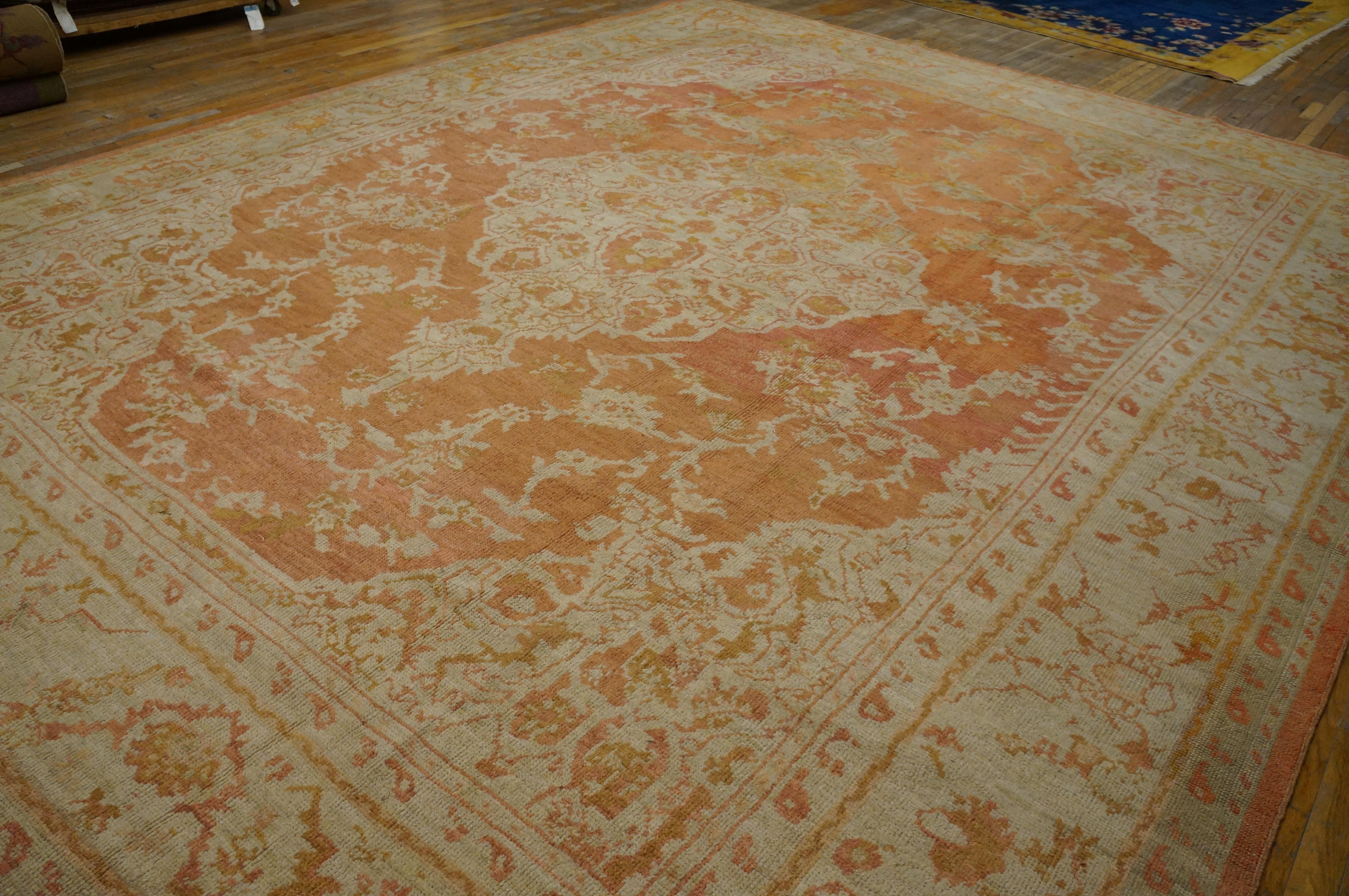 Early 20th Century Turkish Oushak Carpet ( 11'9