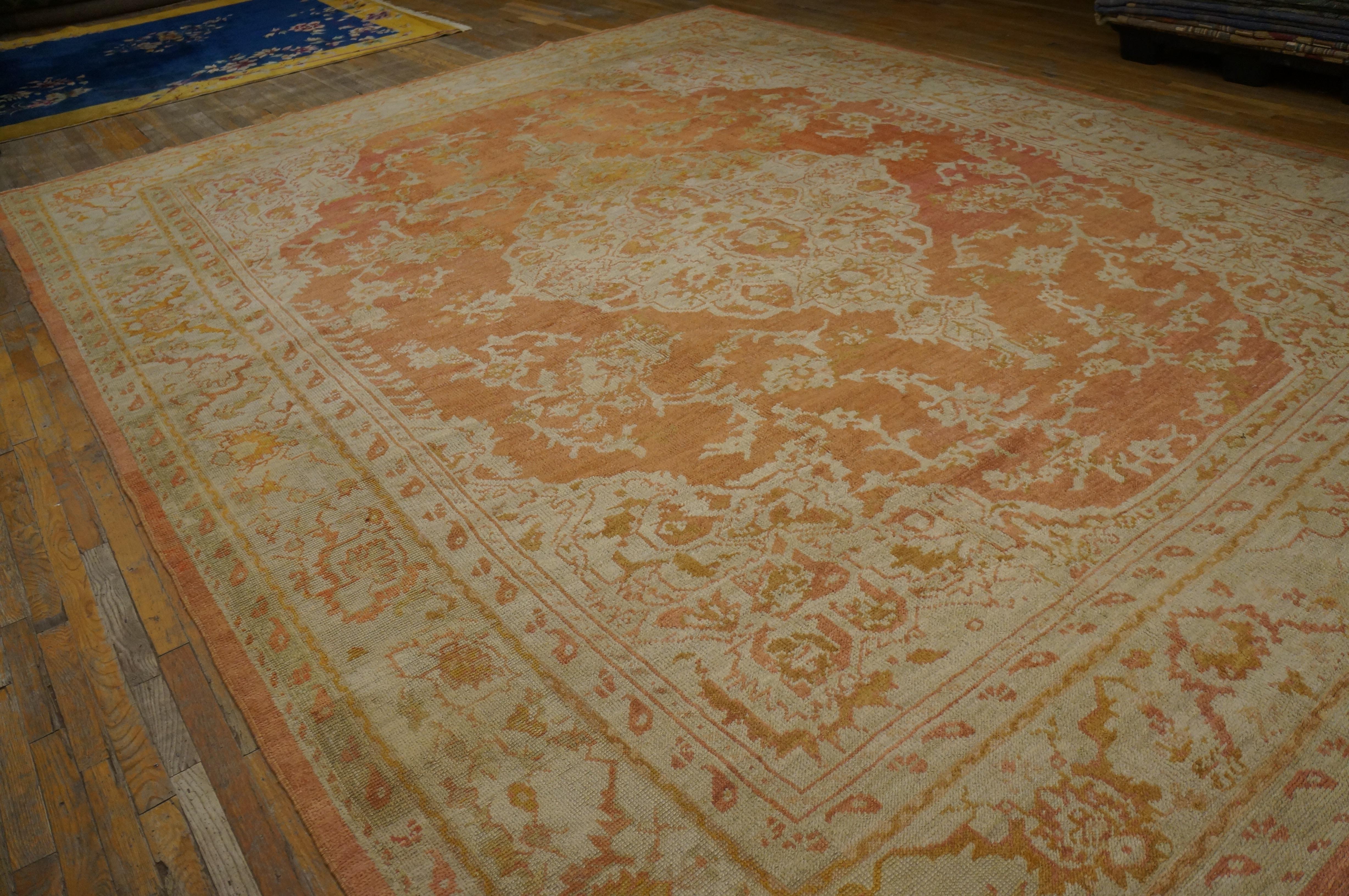 Early 20th Century Turkish Oushak Carpet ( 11'9