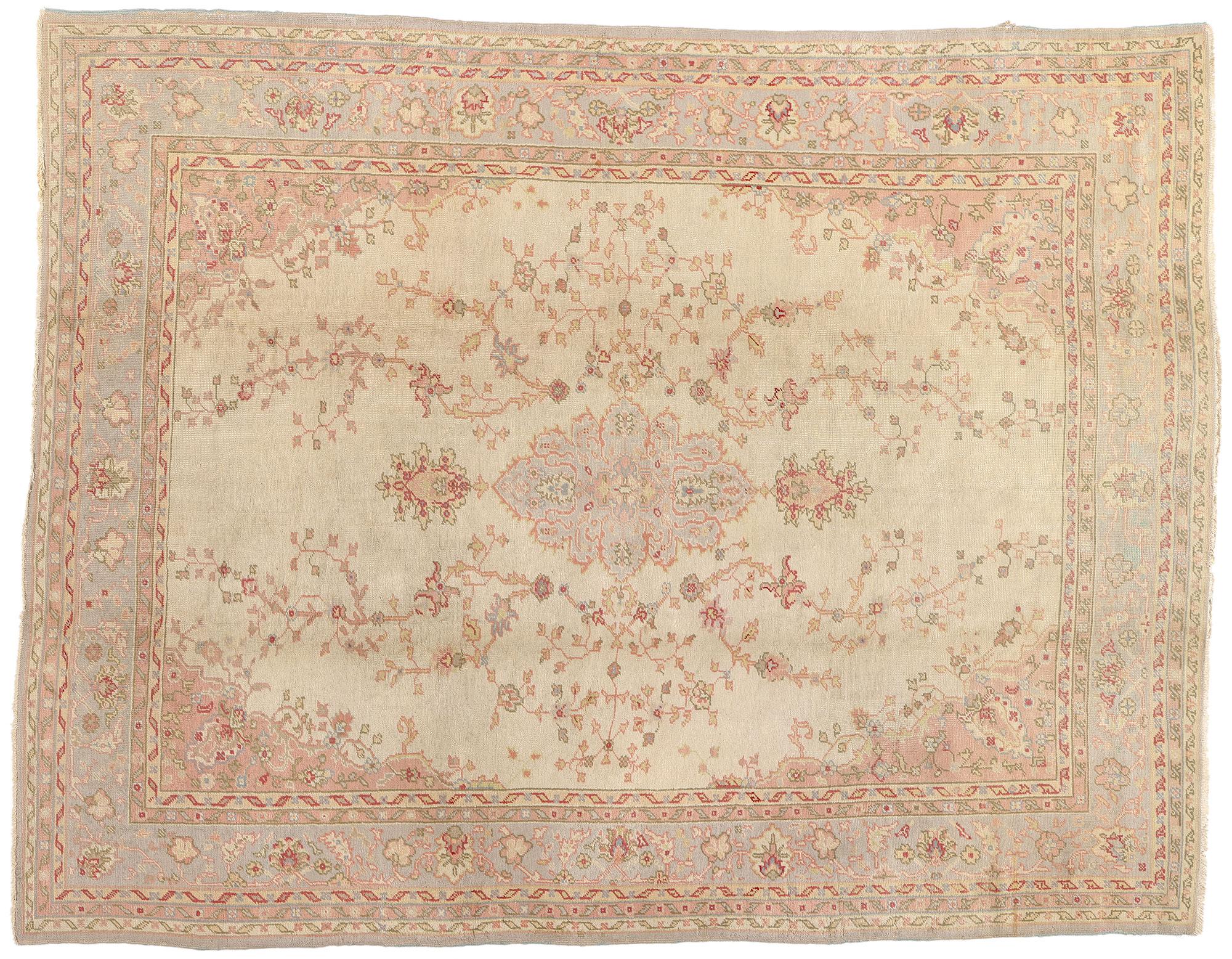 Tappeto Oushak turco dei primi del Novecento con stile moderno in vendita 4
