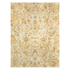 Early 20th Century Turkish Oushak Large and Square Room Size Carpet