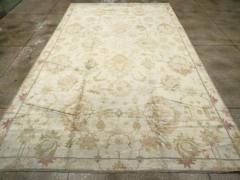 Persian Early 20th Century Turkish Oushak Large Carpet For Sale