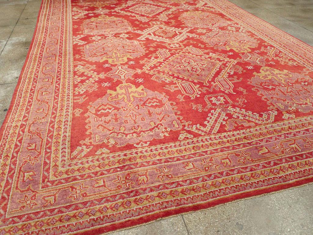 Early 20th Century Turkish Oushak Large Carpet For Sale 1