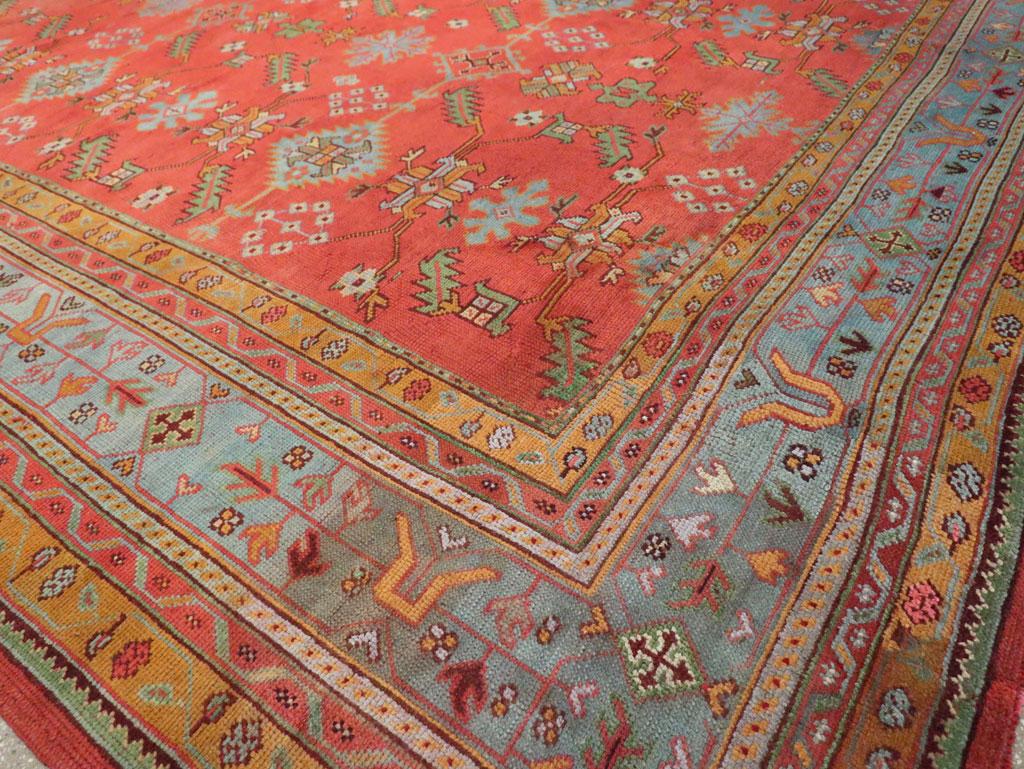 Gran alfombra turca Oushak de principios del siglo XX Lana en venta
