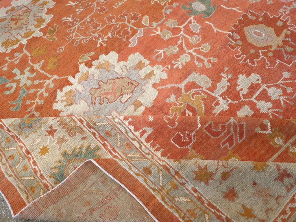 Early 20th Century Turkish Oushak Large Carpet For Sale 2